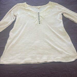 Pol Long Sleeve Boho S Woman’s Top Cream